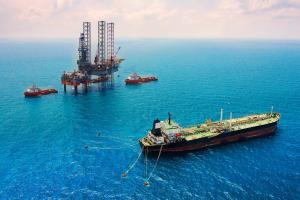 Oil tanker and oil rig